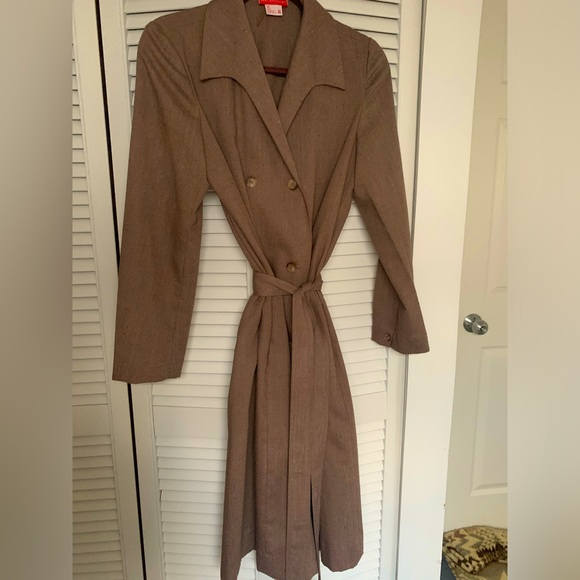 Vintage 80s Halston trench coat - Picture 2 of 4